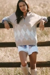 Varley Betty Jacquard Half-zip Sweater In Neutral