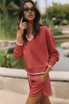 Varley Blithe Cropped Sweatshirt In Red