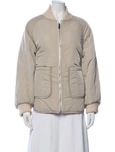 Pre-owned Varley Bomber Jacket In Neutral