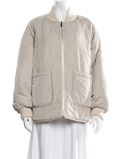 Pre-owned Varley Bomber Jacket In Neutrals