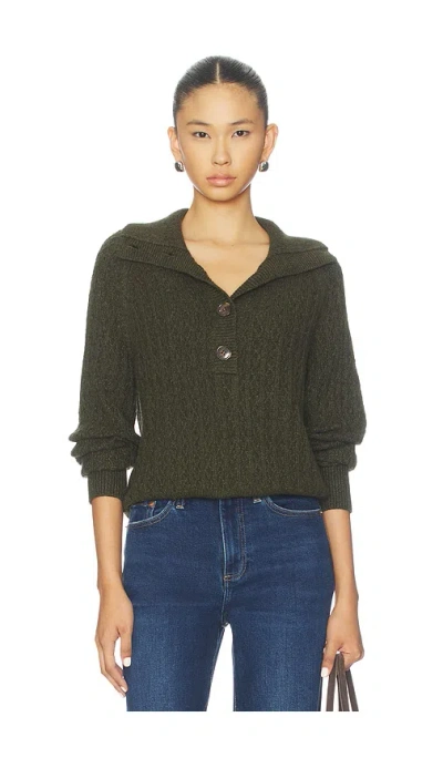 Varley Bridget Half Button Sweater In Green