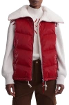 Varley Brock Fleece Lined Puffer Vest In Red Dahlia