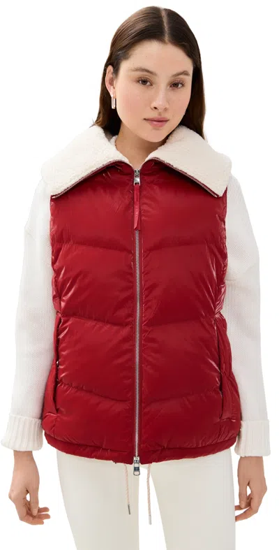 Varley Brock Puffer Vest Red Dahlia