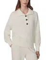 Varley Bronya Button Placket Sweatshirt In Neutral