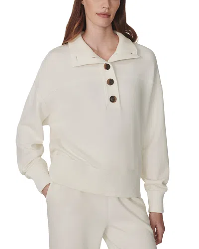 Varley Bronya Button Placket Sweatshirt In Neutral