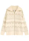 Varley Brooke Fair Isle Intarsia Knitted Jacket In Ivory