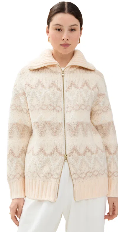Varley Brooke Fair Isle Knit Jacket Ivory Mountain Fairisle