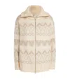 Varley Brooke Fair Isle Intarsia Knitted Jacket In Ivory