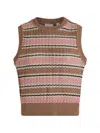 Varley 스트라이프 스티치 탱크 탑 In Brown