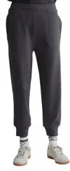 Varley Brushed Rib Slim Cuff Pant 25" In Black Marl In Grey