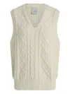 Varley Cable-knit V-neck Vest In Neutral