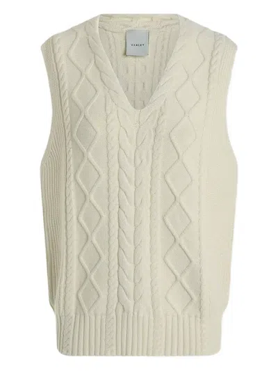 Varley Cable-knit V-neck Vest In Neutral