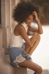 Varley Caley Fitted Rib Turtleneck Tank Top In White