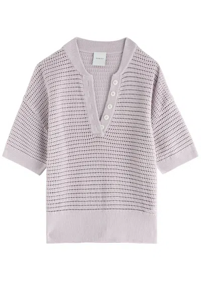 Varley Callie Open-knit Cotton Top In Lilac
