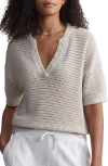 Varley Callie Sheer Knit Cotton Top In Peyote