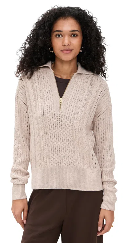 Varley Camello Cable Half Zip 2.0 Parchment In Multi