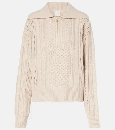 VARLEY CAMELLO CABLE-KNIT HALF-ZIP SWEATER