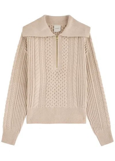 VARLEY VARLEY CAMELLO HALF-ZIP CABLE-KNIT JUMPER