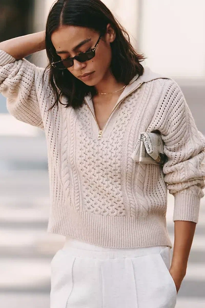 Varley Camello Long-sleeve Wool Blend Top In Sand