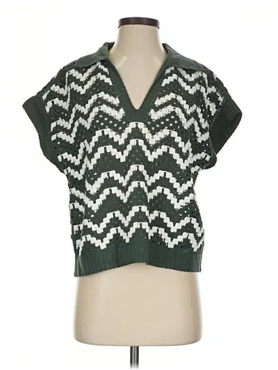 Pre-owned Varley Cardigan Sweater In Green