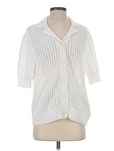 Pre-owned Varley Cardigan Sweater In White