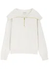 Varley Catherine Half-zip Stretch-jersey Sweatshirt In Ivory