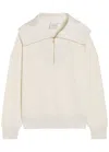 Varley Catherine Half-zip Stretch-jersey Sweatshirt In White