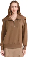 Varley Catherine Half Zip Sweatshirt Golden Bronze In Golden Bronze