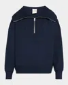 Varley Vine Ottoman Half Zip Pullover In Navy