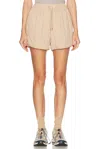 Varley Womens Light Taupe Catrine Quilted Woven Shorts In Light Taupe