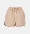 Varley Womens Light Taupe Catrine Quilted Woven Shorts In Beige