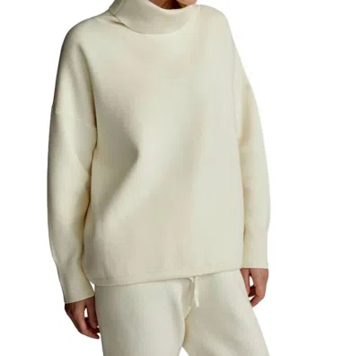Varley Cavendish Rollneck Knit Sweatshirt In Egret In White