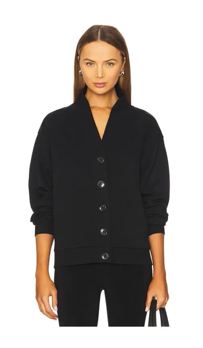 Varley Celeste Button Through Cardigan In 黑色