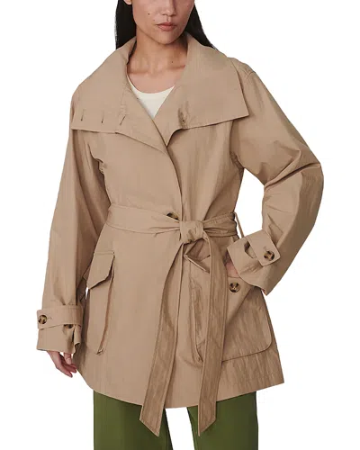 Varley Celina Cotton Blend Belted Jacket In Brown