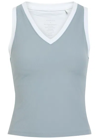 Varley Chia V-neck Stretch-jersey Tank Top In Gray