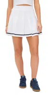 Varley Clarendon Striped Pleated Stretch-twill Mini Skirt In White