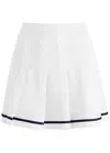 Varley Clarendon Striped Pleated Stretch-twill Mini Skirt In White