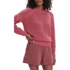 Varley Clay Open Knit Sweater In Rose Wine