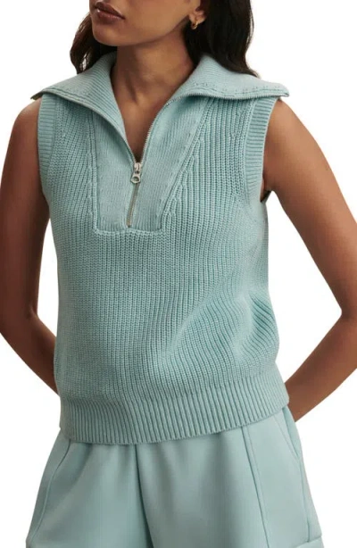Varley Clifford Half Zip Sleeveless Sweater In Blue