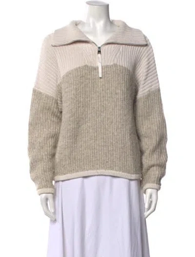 Pre-owned Varley Colorblock Pattern Crew Neck Sweater In Neutrals