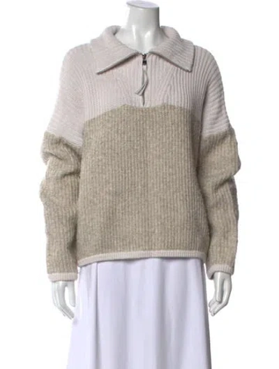 Pre-owned Varley Colorblock Pattern Crew Neck Sweater In Neutrals