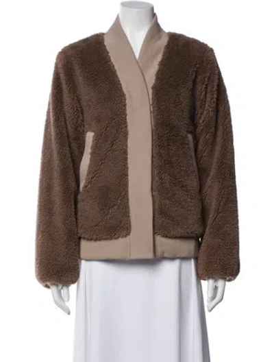 Pre-owned Varley Colorblock Pattern Jacket In Brown
