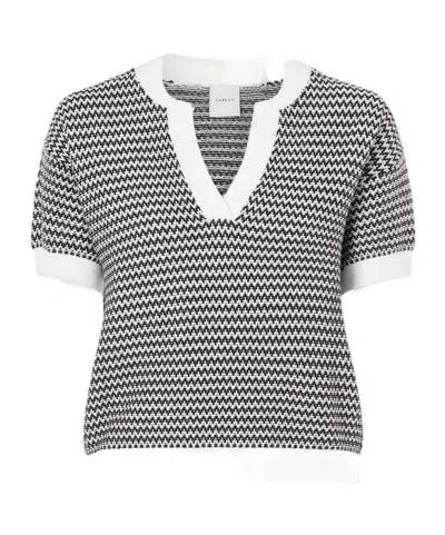 Varley Color-blocked Jacquard Knit Top In Gray