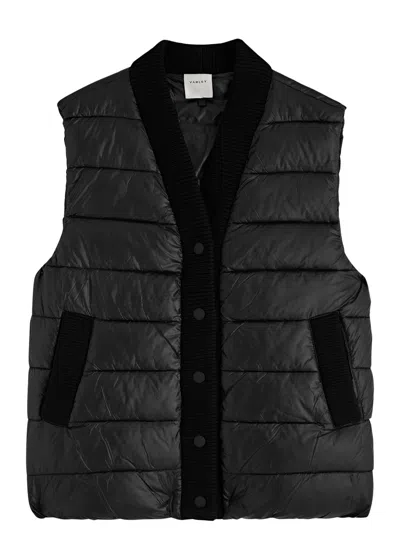 Varley Colwyn Quilted Nylon Gilet In Black