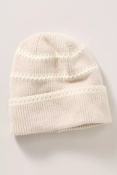 Varley Contrast Stitch Beanie In Neutral