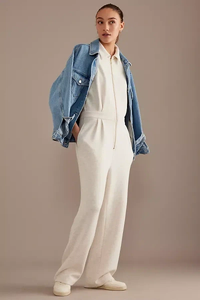 Varley Corinne Short-sleeve Zip-front Jumpsuit In Blue