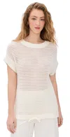 Varley Corvallis Short-sleeve Knit Top In Egret