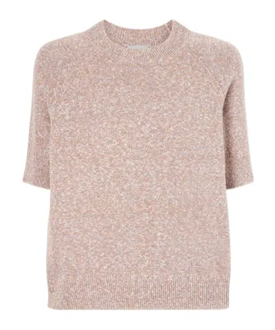 Varley Cotton And Linen-blend T-shirt In Pink