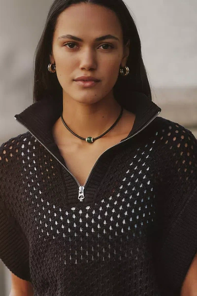 Varley Cotton Gaines Half-zip Knit Pullover In Black