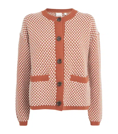 Varley Cotton Jacquard Elmwick Cardigan In Orange